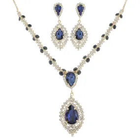 CLUSTER TEARDROP PENDANT NECKLACE SET CLUSTER TEARDROP PENDANT NECKLACE SET