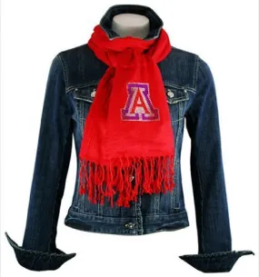 Collegiate Fashionista University of Arizona Pashmina, Rhinestone School Logo Collegiate Fashionista University of Arizona Pashmina, Rhinestone School Logo