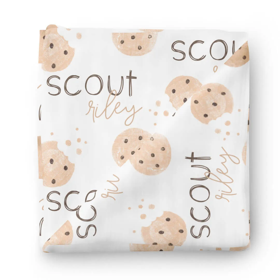 Cookie Crumble Personalized Baby Name Swaddle Blanket
