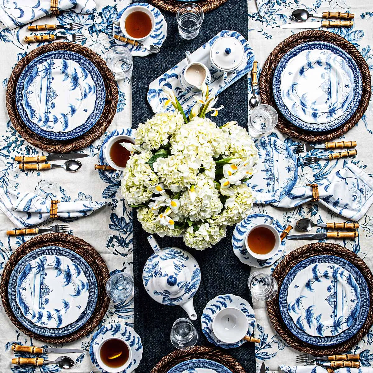 Country Estate Party Plate Assorted Set/4 - Delft Blue