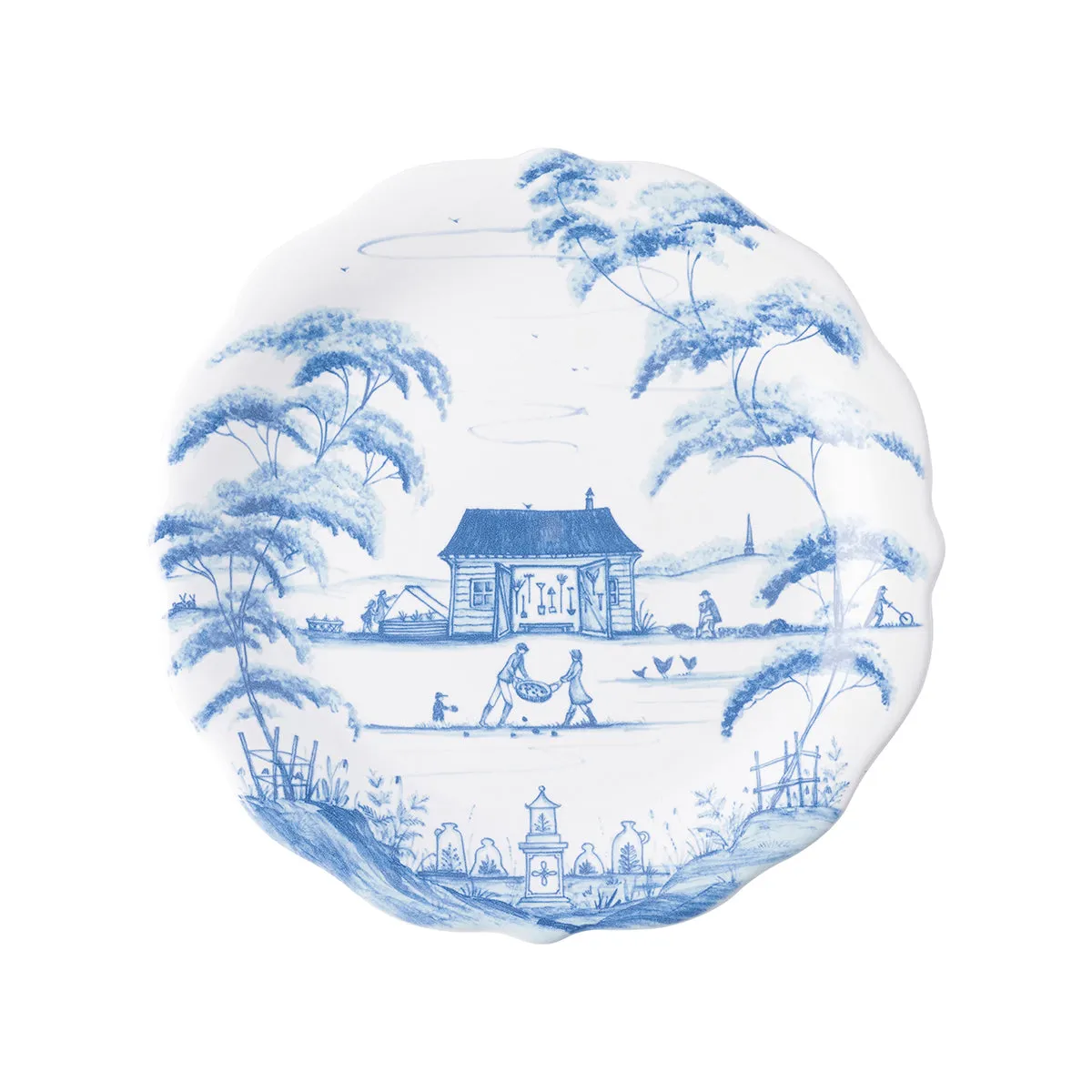 Country Estate Party Plate Assorted Set/4 - Delft Blue