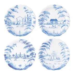 Country Estate Party Plate Assorted Set/4 - Delft Blue Country Estate Party Plate Assorted Set/4 - Delft Blue