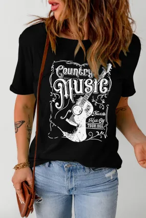 COUNTRY MUSIC Graphic Short Sleeve Tee Shirt COUNTRY MUSIC Graphic Short Sleeve Tee Shirt