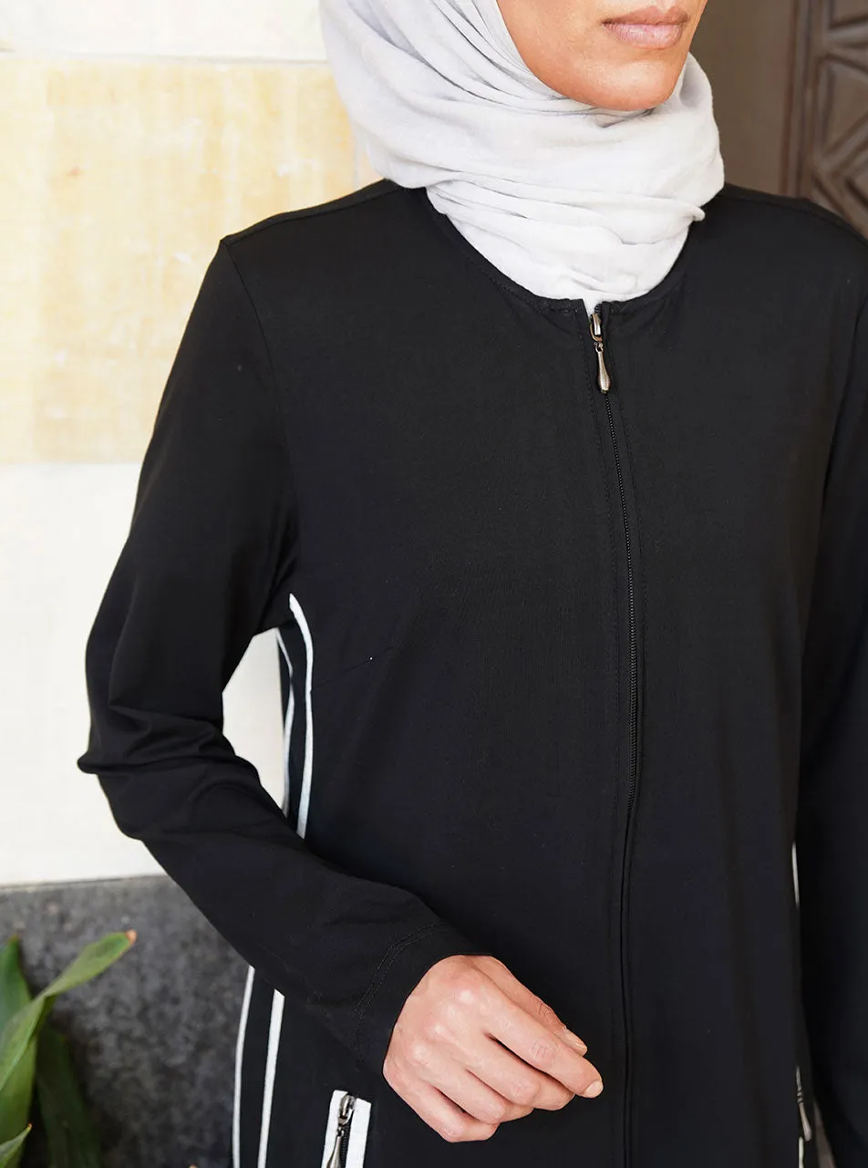 Curved Hem Jersey Midi