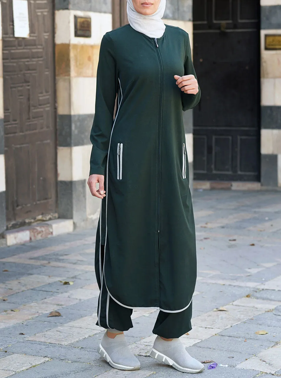 Curved Hem Jersey Midi