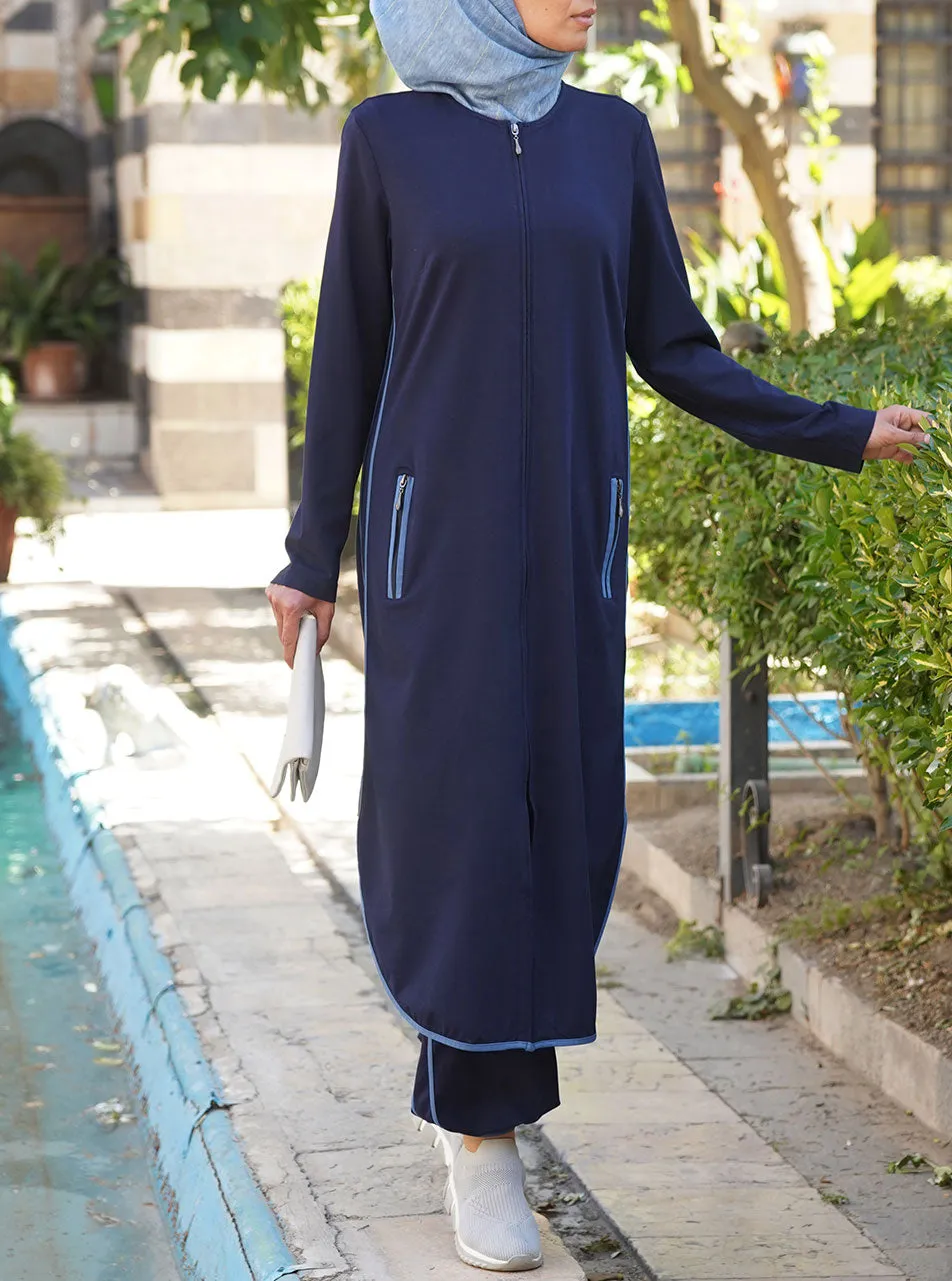 Curved Hem Jersey Midi