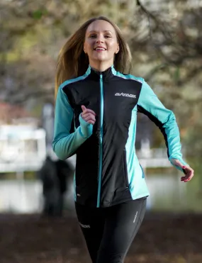 Damen Winter Fleece Laufshirt Langarm Thermo Running Sweatshirt Pro Line Schwarz-Blau Setprodukt Damen Winter Fleece Laufshirt Langarm Thermo Running Sweatshirt Pro Line Schwarz-Blau Setprodukt