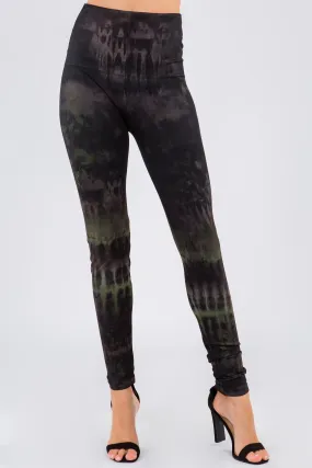 Dark Moss and Bark Tie-Dye Leggings Dark Moss and Bark Tie-Dye Leggings
