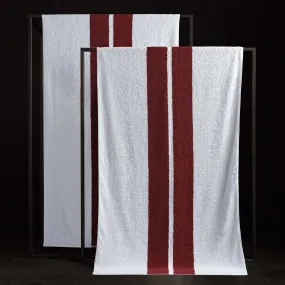 Double Stripe Beach Towel - White/Sunstone Double Stripe Beach Towel - White/Sunstone
