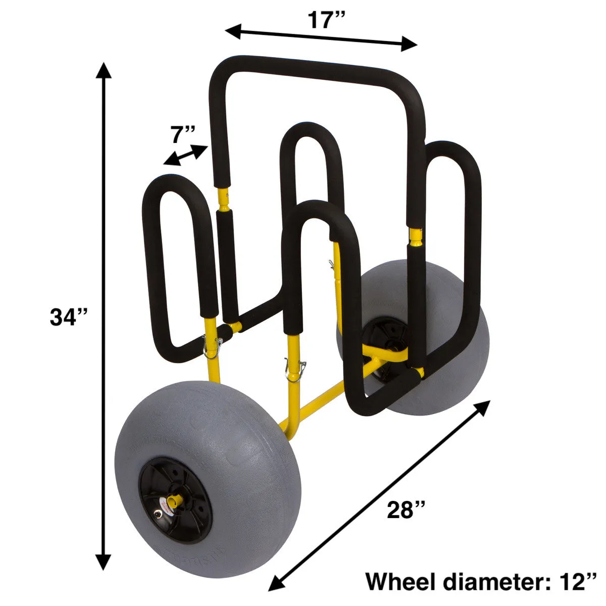 Double SUP Beach Cart for Sand | Balloon Wheel Cart