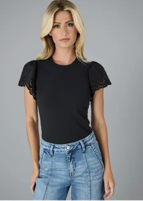 Downeast - Ribbed Eyelet Top Downeast - Ribbed Eyelet Top