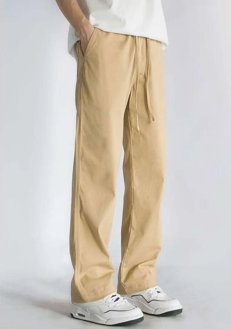 Elastic Waist Straight Fit Pants