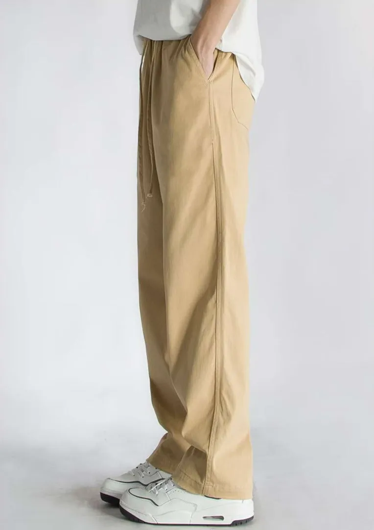 Elastic Waist Straight Fit Pants