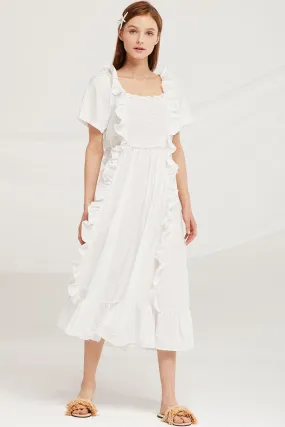 Eliza Ruffle Trim Smocked Dress Eliza Ruffle Trim Smocked Dress