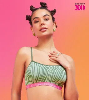 Enamor XO Green Marble Non-Wired Non Padded Regular Bra - Baylish Enamor XO Green Marble Non-Wired Non Padded Regular Bra - Baylish