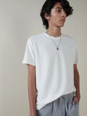ETA Off-White Ribbed Slim-Fit T-Shirt ETA Off-White Ribbed Slim-Fit T-Shirt