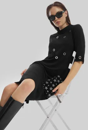 Eyelet High Collar Dress Eyelet High Collar Dress