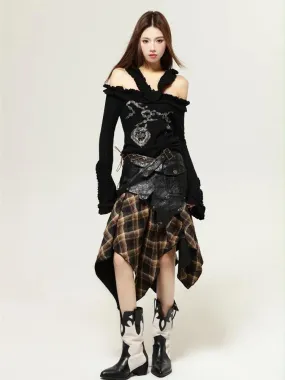 Fairy Grunge Cut Out Shoulder Top Fairy Grunge Cut Out Shoulder Top