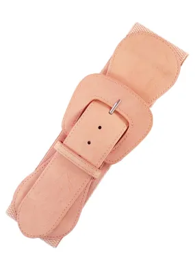 Faux Leather Elastic Cinch Belt, Blush Pink Faux Leather Elastic Cinch Belt, Blush Pink