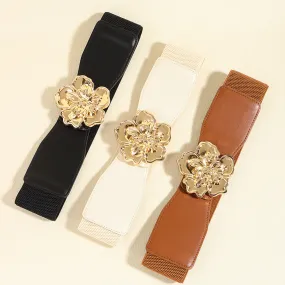 Flower Alloy Buckle Elastic Belt Flower Alloy Buckle Elastic Belt