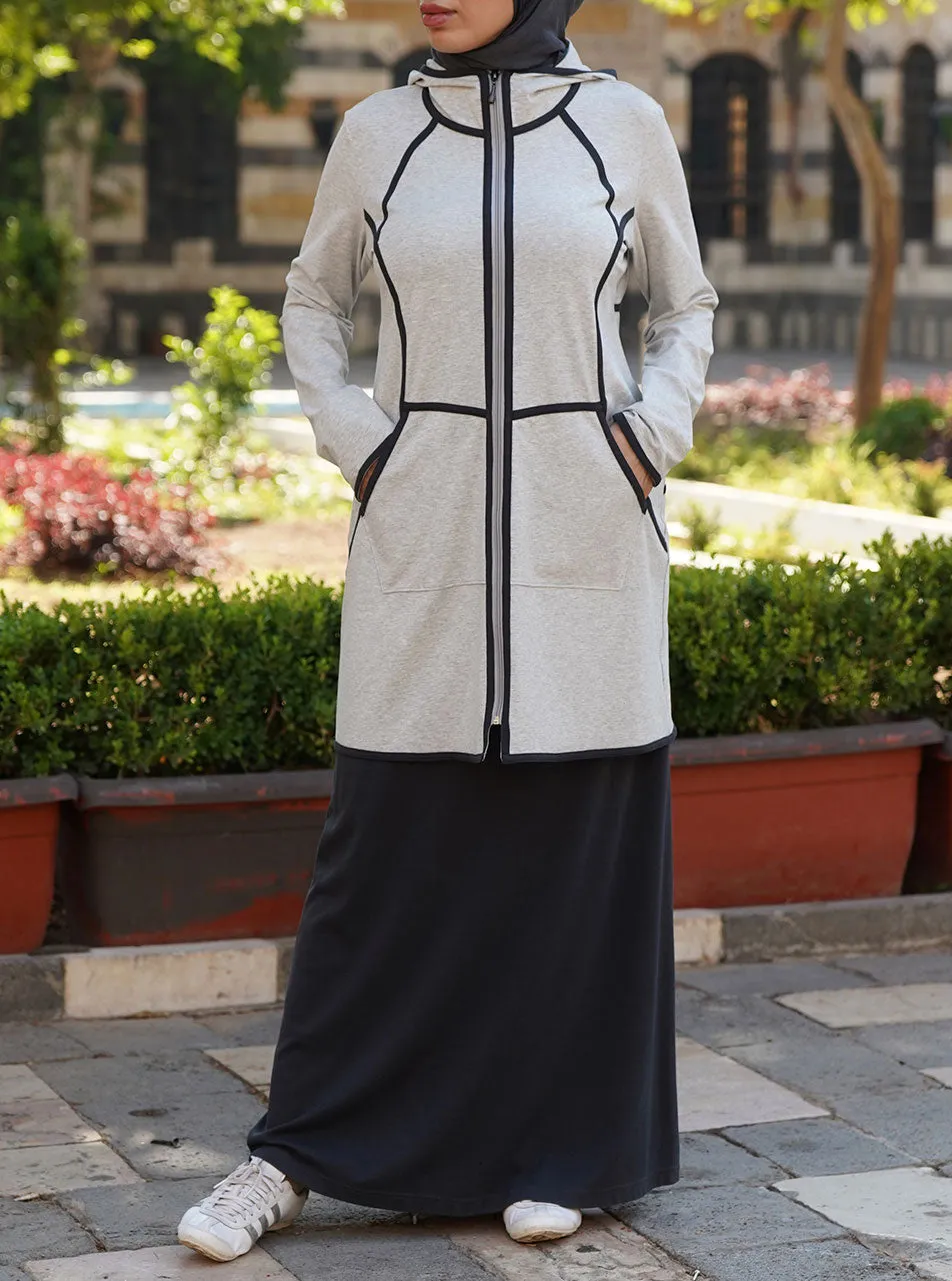Full Zipped Bias Trim Hoodie