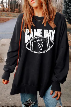 GAME DAY Graphic Slit Sweatshirt GAME DAY Graphic Slit Sweatshirt