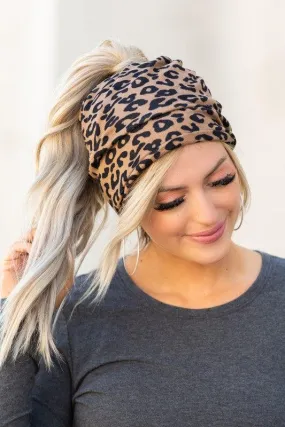 Gigi- {Black & Leopard} Double Lined Soft Knit Beanie w/ Ponytail Hole Gigi- {Black & Leopard} Double Lined Soft Knit Beanie w/ Ponytail Hole
