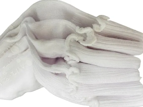 Girls Cotton Lettuce Ruffle Ripple Edge Turn Cuff, Non Skid Smooth Toe