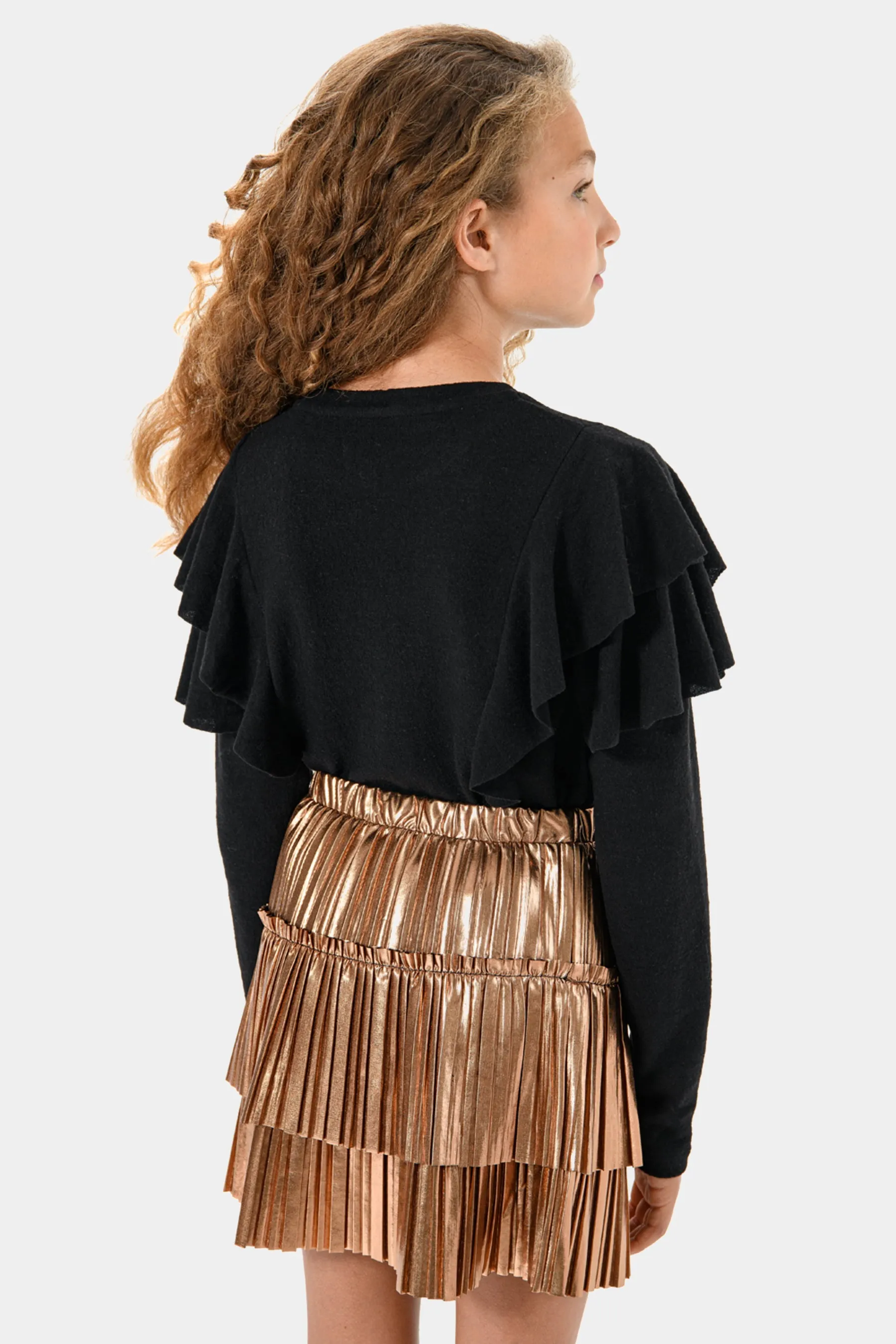 Girls Double Ruffle Sweater