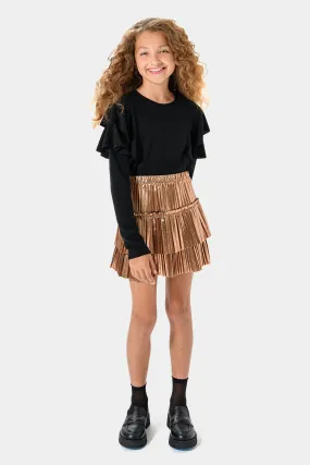 Girls Double Ruffle Sweater Girls Double Ruffle Sweater