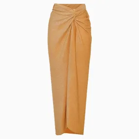 Glitter Lurex Twist Knot High Waist Front Split Beach Maxi Cover Up Skirt Glitter Lurex Twist Knot High Waist Front Split Beach Maxi Cover Up Skirt