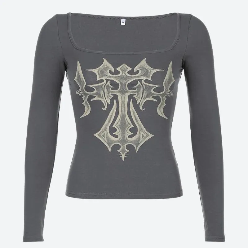 Grunge Cross Bleached Top