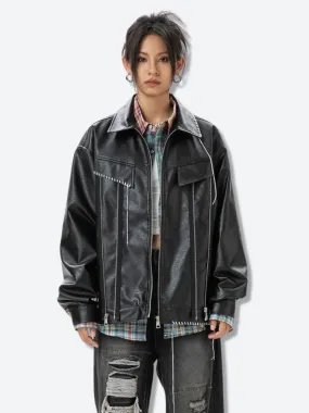 Grunge Faux Leather Jacket Grunge Faux Leather Jacket