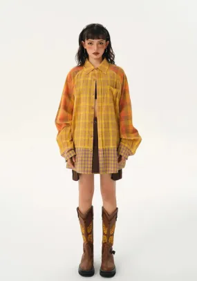 Grunge Multi Pattern Plaid Shirt Grunge Multi Pattern Plaid Shirt