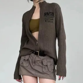Grunge Zip-Up Cardigan Jacket Grunge Zip-Up Cardigan Jacket