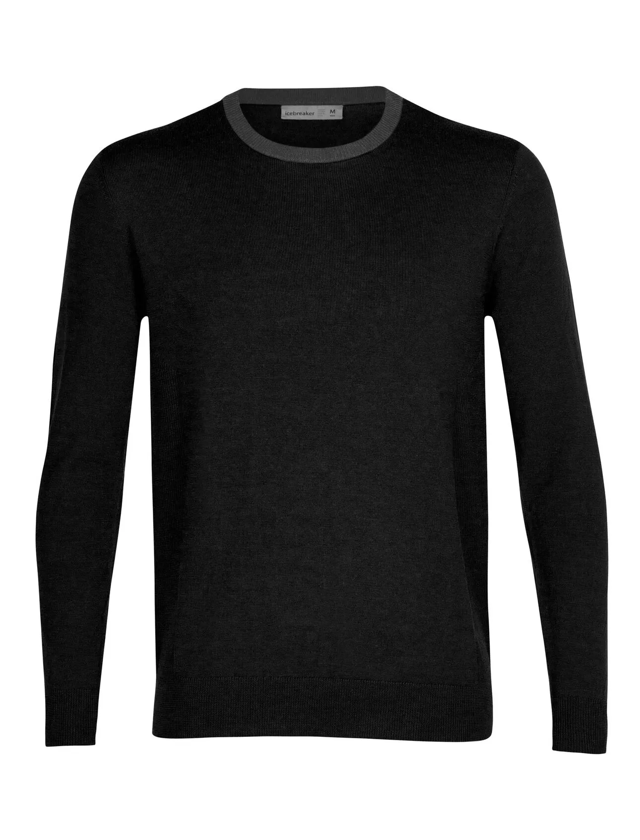 Icebreaker Shearer Crewe Sweater (Men's) Black/Gritstone Heather