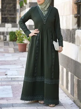 Lace Ruffled Abaya Lace Ruffled Abaya