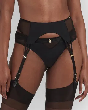 Laura Black Suspender Belt with Mesh Laura Black Suspender Belt with Mesh