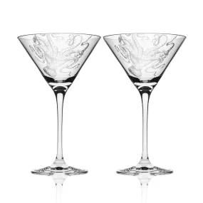 Lucy Coastal Martini Glasses - Set of 2 Lucy Coastal Martini Glasses - Set of 2