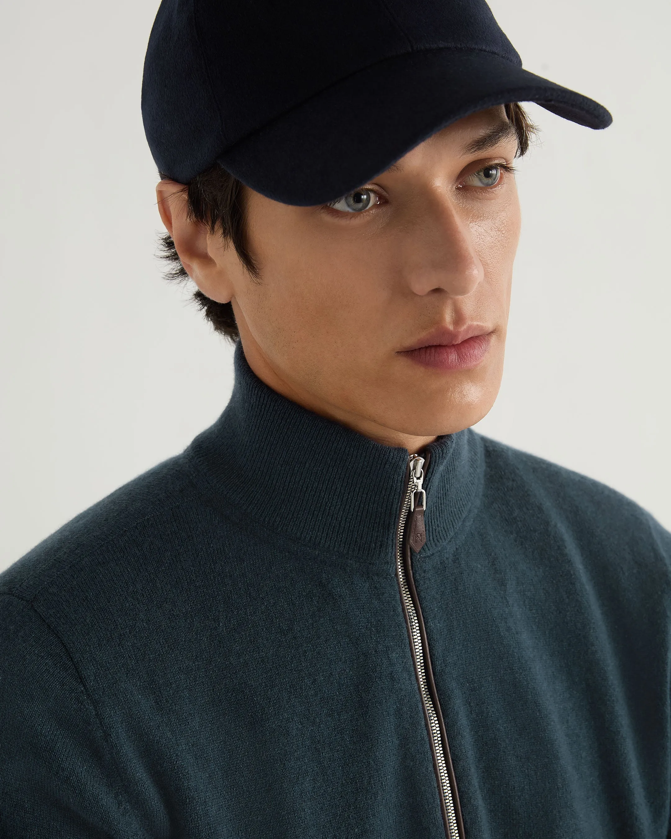 Men's Carnaby Half Zip Cashmere Jumper Caviar Blue