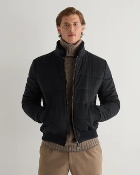 Men's Cortina Fur Trim Cashmere Jacket Navy Blue Men's Cortina Fur Trim Cashmere Jacket Navy Blue