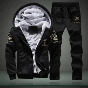 Men's Winter Tracksuit Fleece Lined Sweatshirt Hoodie Jacket Coat Pant Sweat Suit Men's Winter Tracksuit Fleece Lined Sweatshirt Hoodie Jacket Coat Pant Sweat Suit