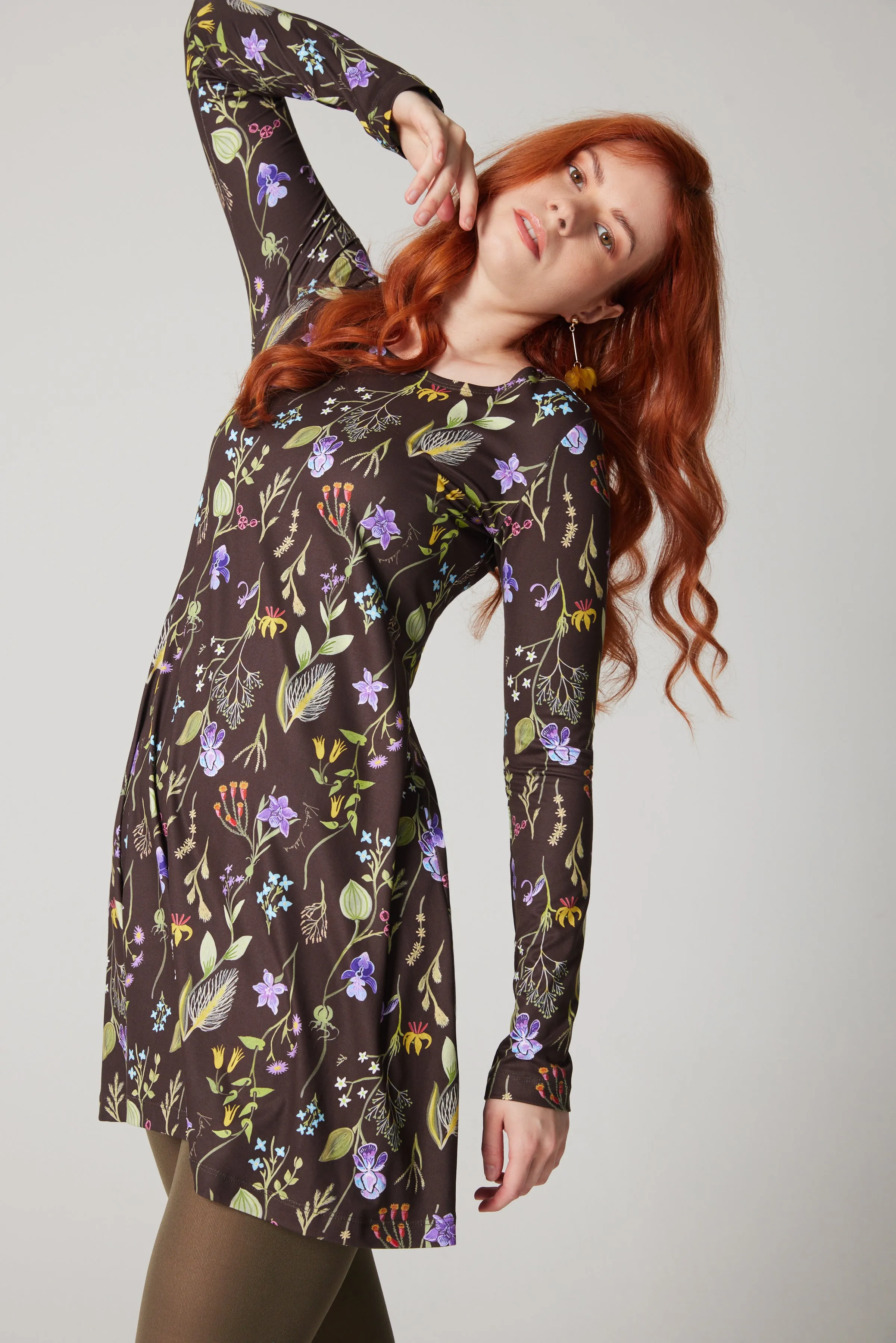 Milano Dress - Laurentian Flowers - Brown