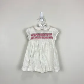 Mini Boden Smocked White Eyelet Dress 3-6 Months Mini Boden Smocked White Eyelet Dress 3-6 Months