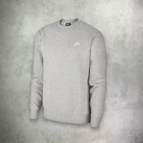 Nike Club Crew Neck Sweater Heather Grey Nike Club Crew Neck Sweater Heather Grey