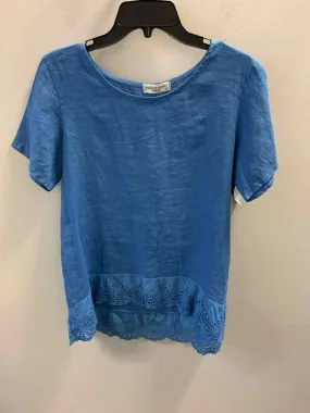 NWT TERZO MILLENNIO Tops Size S CHINA BLUE Linen HIGH LOW TOP NWT TERZO MILLENNIO Tops Size S CHINA BLUE Linen HIGH LOW TOP