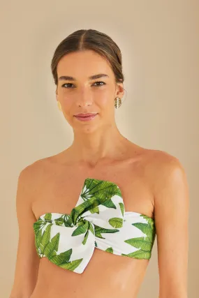 Off-White Palm Fan Bandeau Bikini Top Off-White Palm Fan Bandeau Bikini Top
