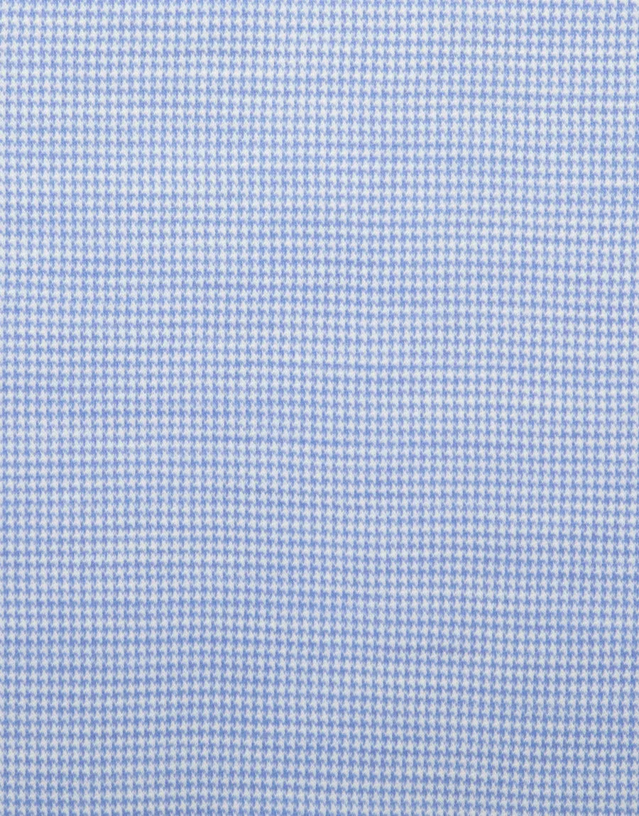 Ohope Light Blue Houndstooth Merino Wool Shirt