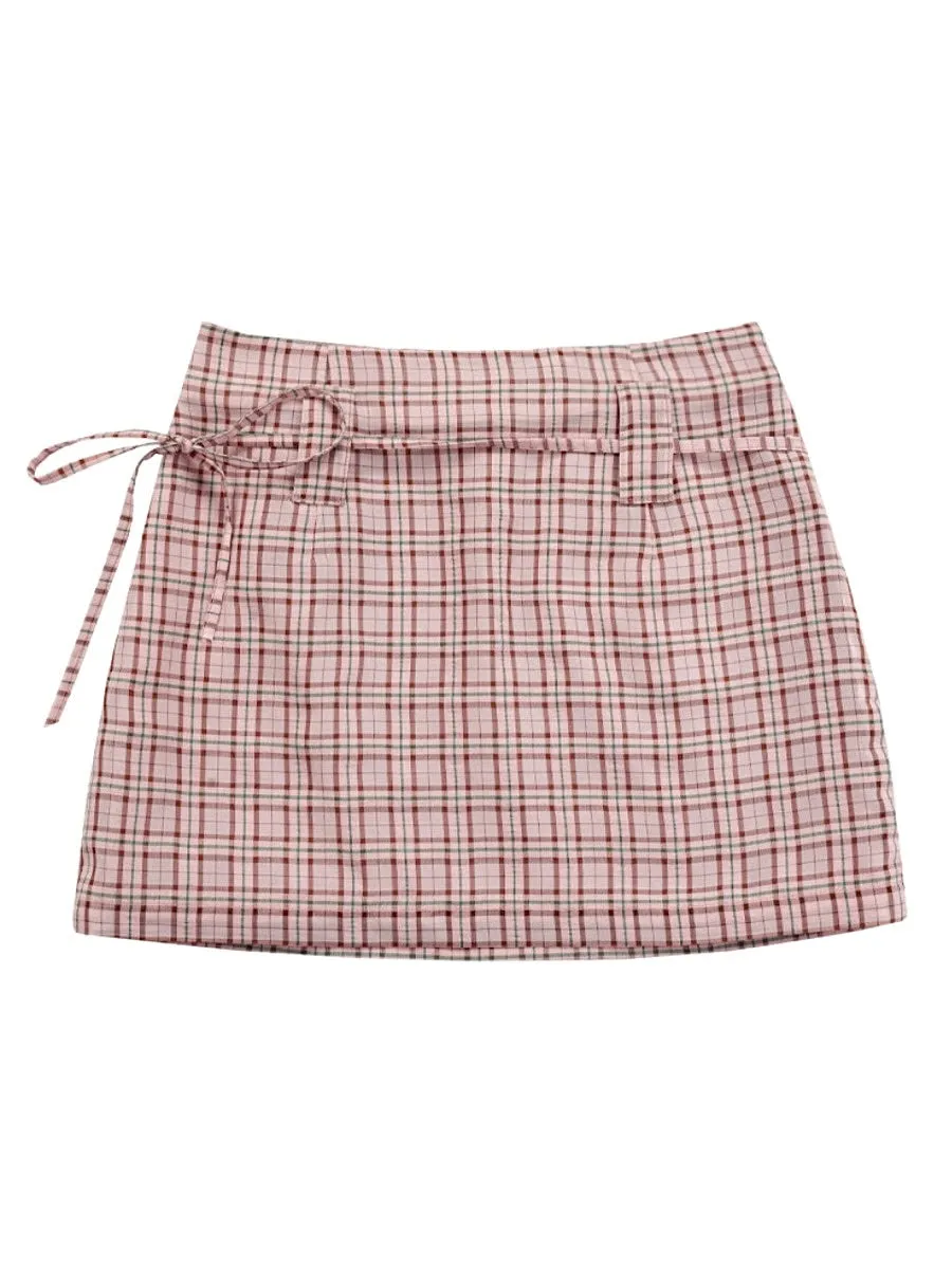 Plaid Dreamscape Skirts with Belts