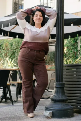 preorder - Ariana High Rise Tummy Control Dark Brown Flare Jeans - PLUS preorder - Ariana High Rise Tummy Control Dark Brown Flare Jeans - PLUS